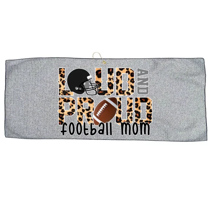 Loud And Proud Football Mom Leopard Design Large Microfiber Waffle Golf Towel