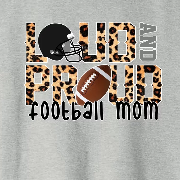 Loud And Proud Football Mom Leopard Design Women's Crop Top Tee