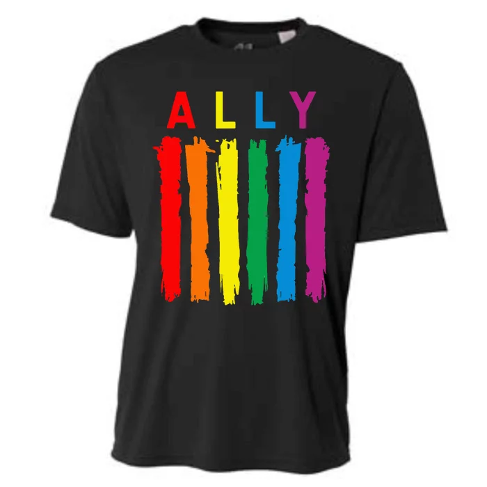 Lgbt Ally Pride Rainbow Proud Ally Cooling Performance Crew T-Shirt