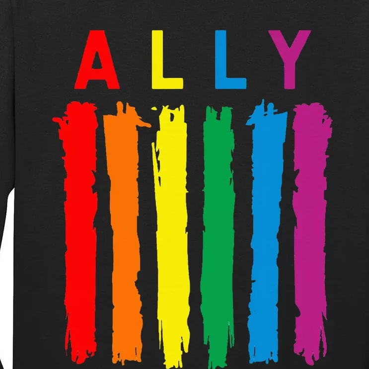 Lgbt Ally Pride Rainbow Proud Ally Tall Long Sleeve T-Shirt