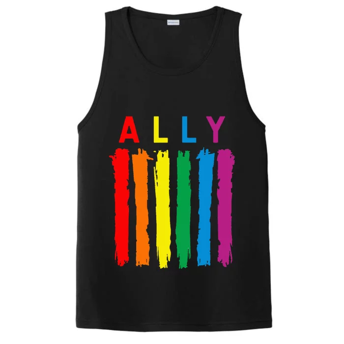 Lgbt Ally Pride Rainbow Proud Ally Performance Tank