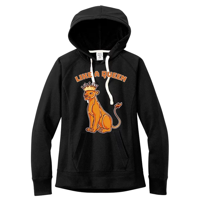 Like A Queen Queen Of The Jungle Lioness Women's Fleece Hoodie