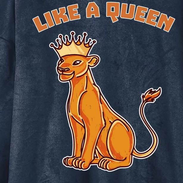 Like A Queen Queen Of The Jungle Lioness Hooded Wearable Blanket