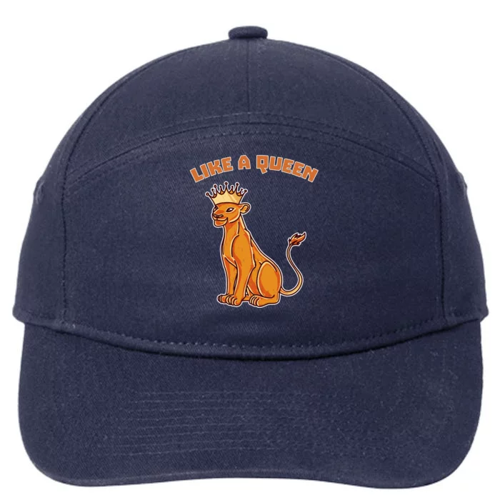 Like A Queen Queen Of The Jungle Lioness 7-Panel Snapback Hat