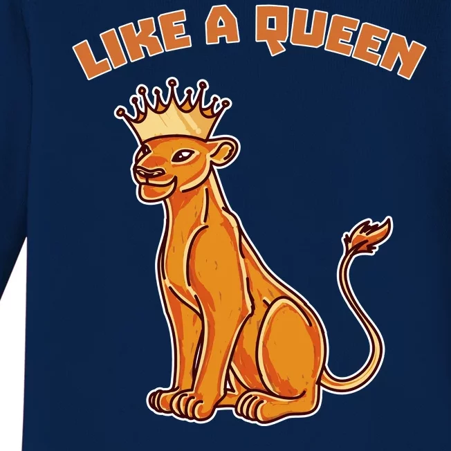 Like A Queen Queen Of The Jungle Lioness Baby Long Sleeve Bodysuit