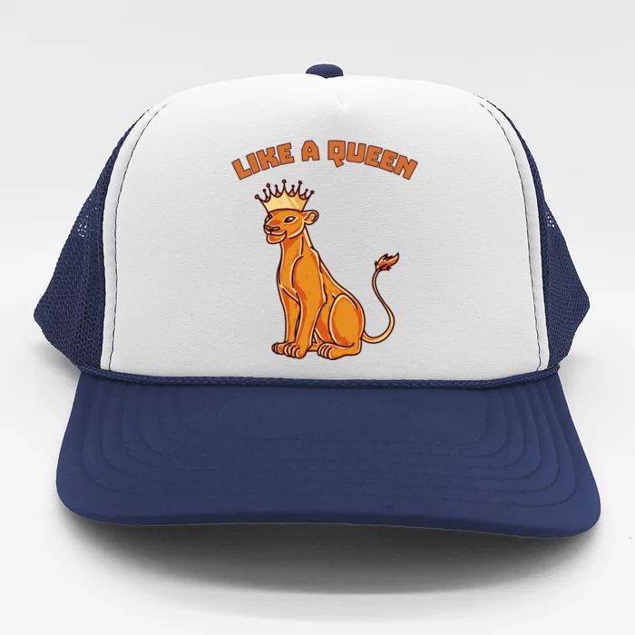 Like A Queen Queen Of The Jungle Lioness Trucker Hat