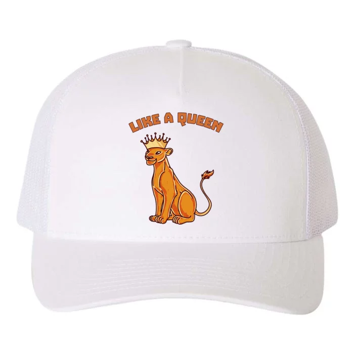 Like A Queen Queen Of The Jungle Lioness Yupoong Adult 5-Panel Trucker Hat