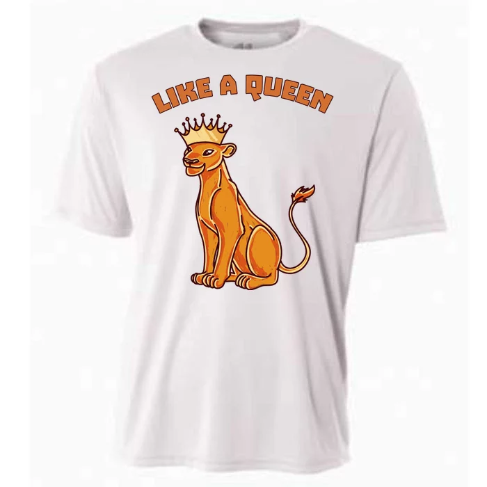 Like A Queen Queen Of The Jungle Lioness Cooling Performance Crew T-Shirt