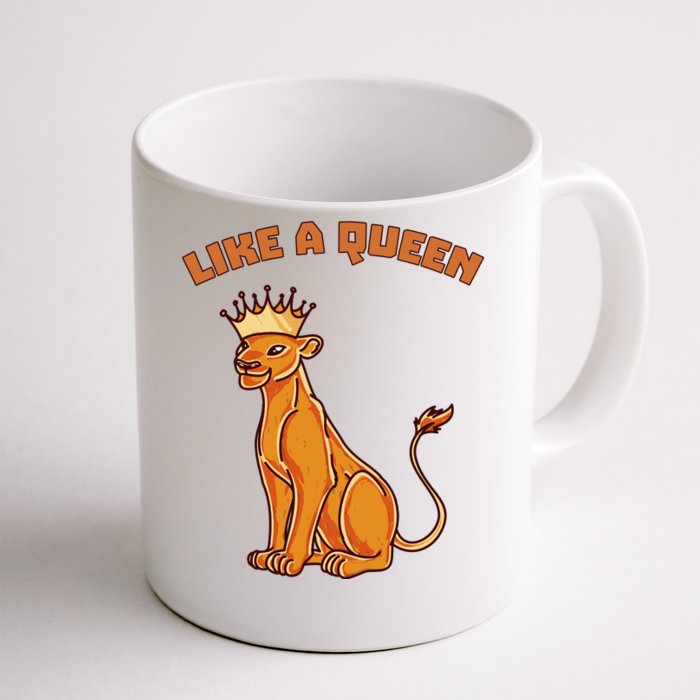 Like A Queen Queen Of The Jungle Lioness Front & Back Coffee Mug