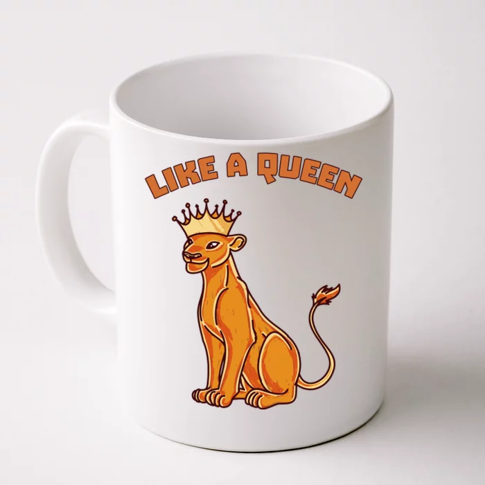 Like A Queen Queen Of The Jungle Lioness Front & Back Coffee Mug