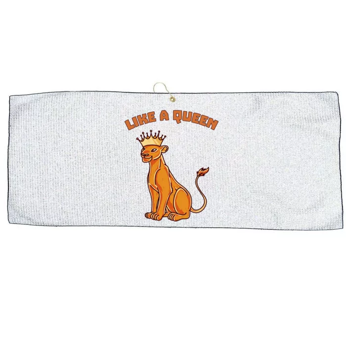 Like A Queen Queen Of The Jungle Lioness Large Microfiber Waffle Golf Towel