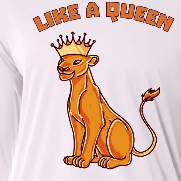 Like A Queen Queen Of The Jungle Lioness Cooling Performance Long Sleeve Crew