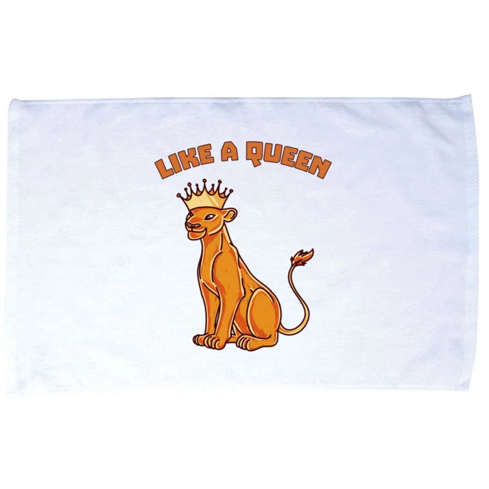 Like A Queen Queen Of The Jungle Lioness Microfiber Hand Towel