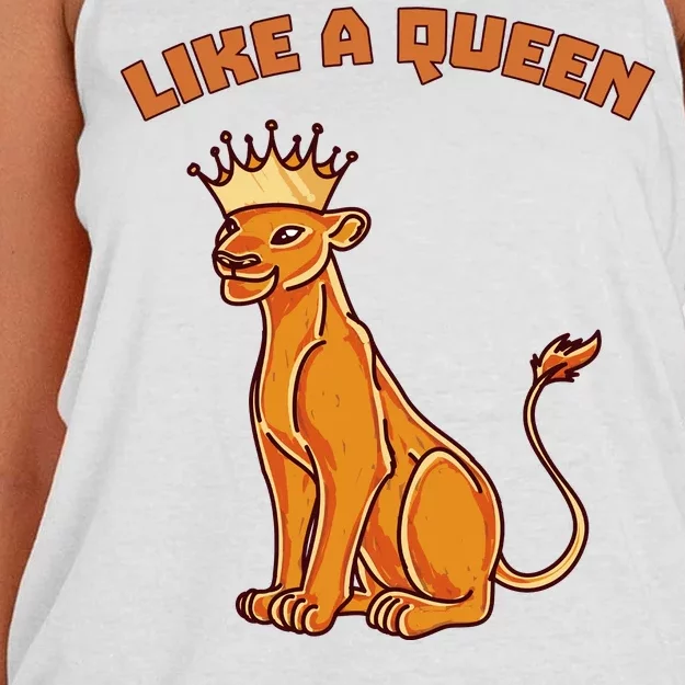 Like A Queen Queen Of The Jungle Lioness Women's Knotted Racerback Tank