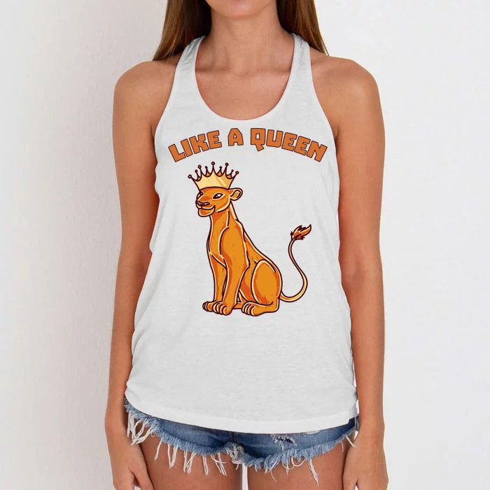 Like A Queen Queen Of The Jungle Lioness Women's Knotted Racerback Tank