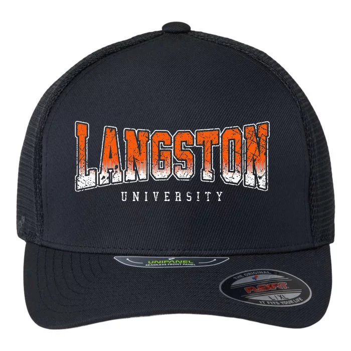 Langston Arch Retro University Athletic Sports Flexfit Unipanel Trucker Cap