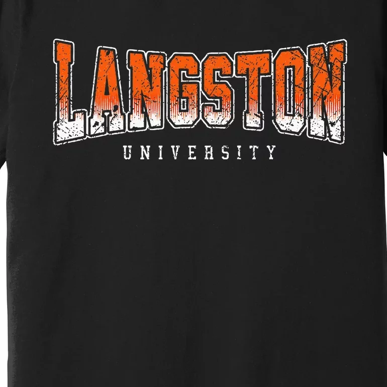 Langston Arch Retro University Athletic Sports Premium T-Shirt