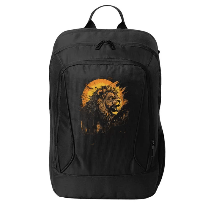 Lion Animal Retro Style Graphic Tee for Boy Girl City Backpack