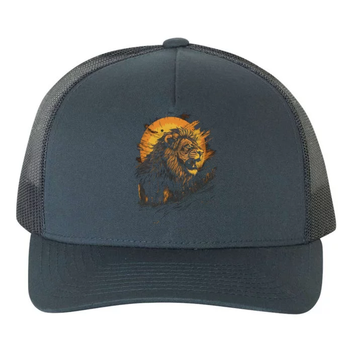 Lion Animal Retro Style Graphic Tee for Boy Girl Yupoong Adult 5-Panel Trucker Hat