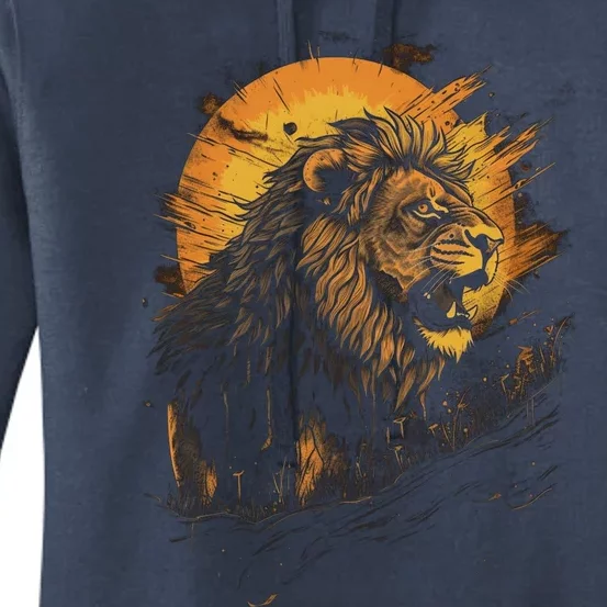 Lion Animal Retro Style Graphic Tee for Boy Girl Women's Pullover Hoodie