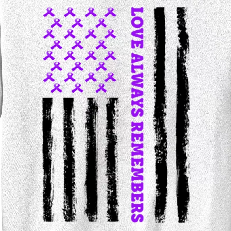 Love Always Remembers Alzheimer's American Flag Sweatshirt