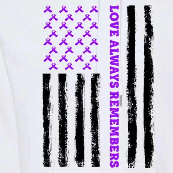 Love Always Remembers Alzheimer's American Flag Premium Hoodie