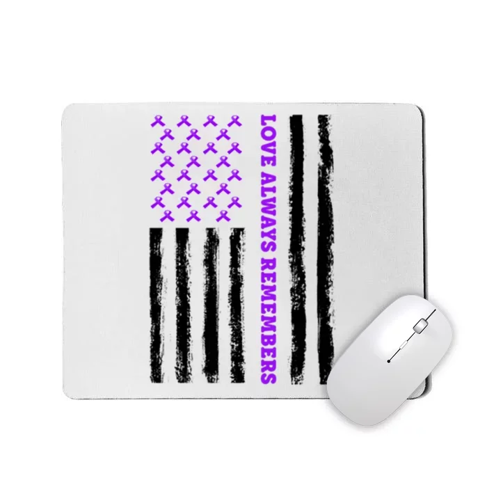 Love Always Remembers Alzheimer's American Flag Mousepad