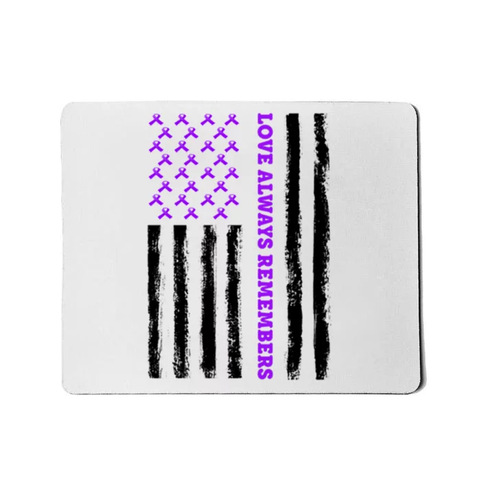 Love Always Remembers Alzheimer's American Flag Mousepad