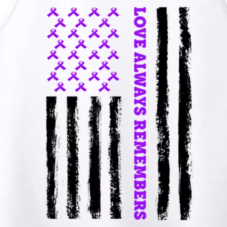 Love Always Remembers Alzheimer's American Flag Performance Tank