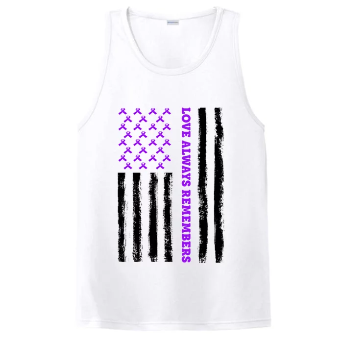 Love Always Remembers Alzheimer's American Flag Performance Tank