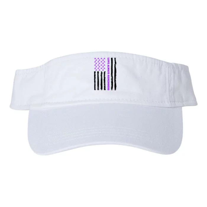 Love Always Remembers Alzheimer's American Flag Valucap Bio-Washed Visor