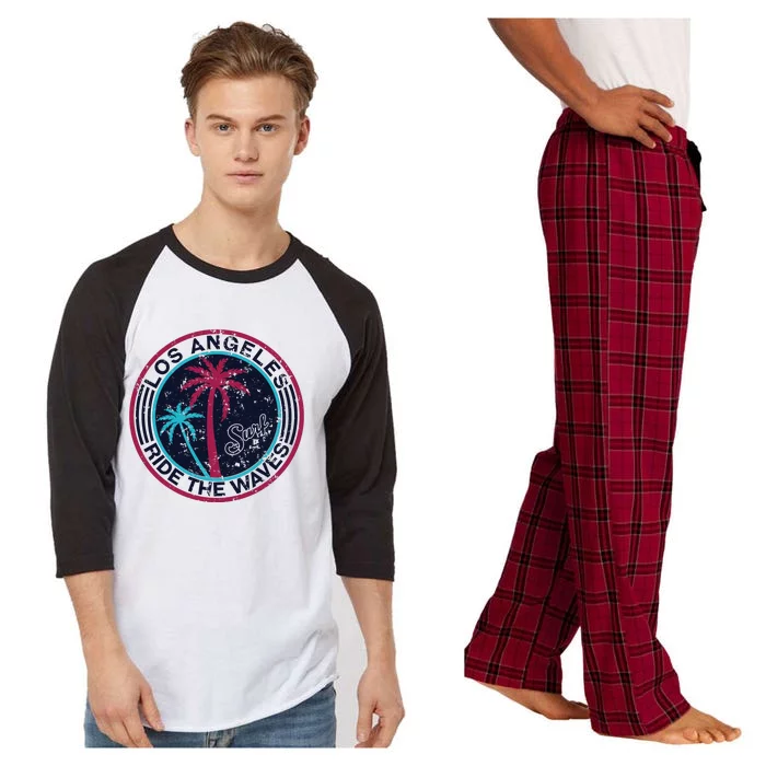 Los Angeles Ride The Waves And Surfing Raglan Sleeve Pajama Set