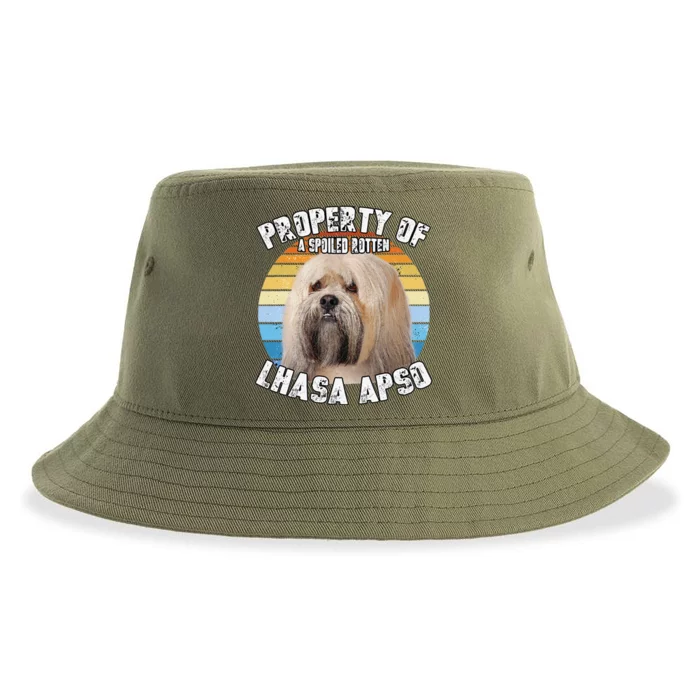 Lhasa Apso Retro Property Of Cute Dog Sustainable Bucket Hat