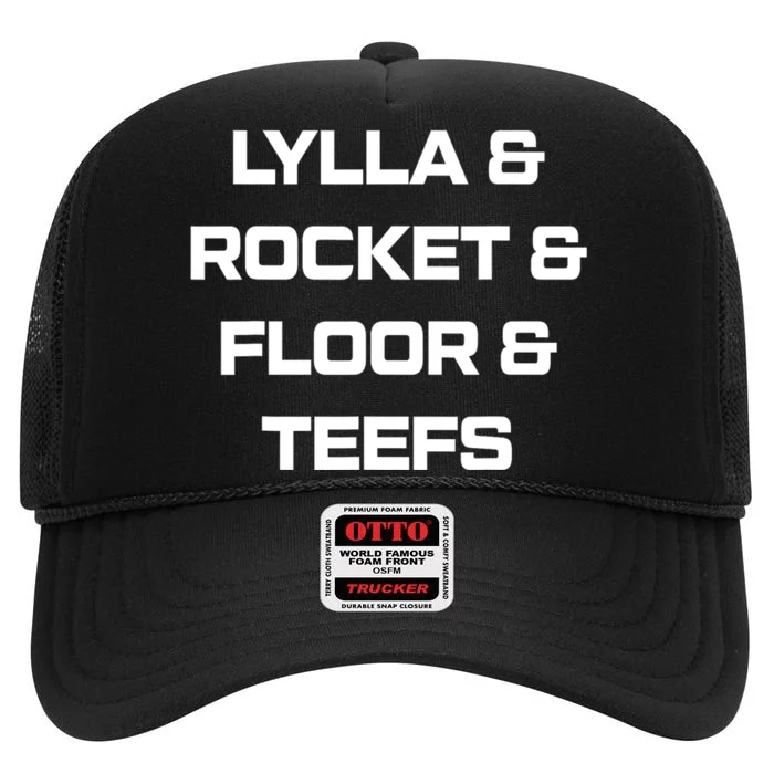 Lylla And Rocket And Floor And Teefs High Crown Mesh Trucker Hat