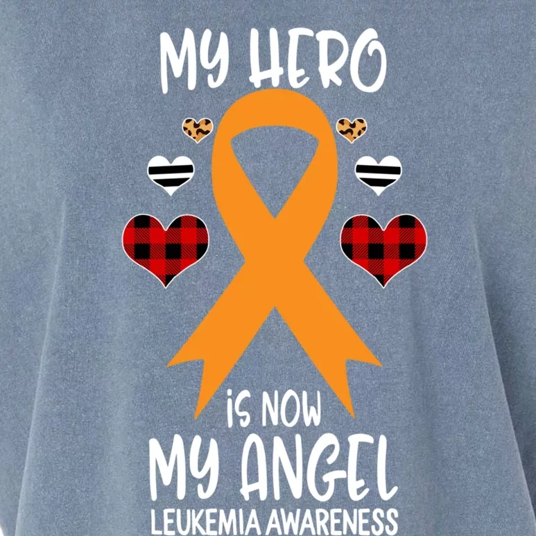 Leukemia Awareness Remembrance Hero Is Now My Angel Gift Garment-Dyed Women's Muscle Tee