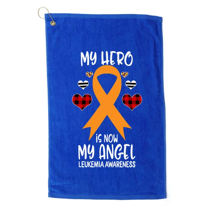 Leukemia Awareness Remembrance Hero Is Now My Angel Gift Platinum Collection Golf Towel