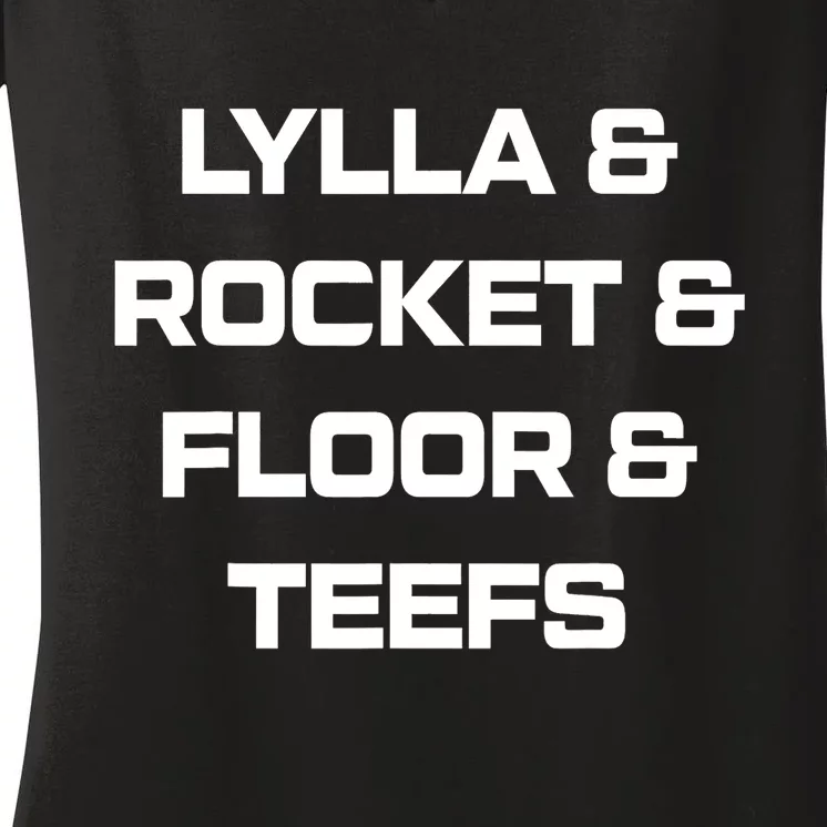 Lylla And Rocket And Floor And Teefs Guardian Of The Galaxy Women's V-Neck T-Shirt