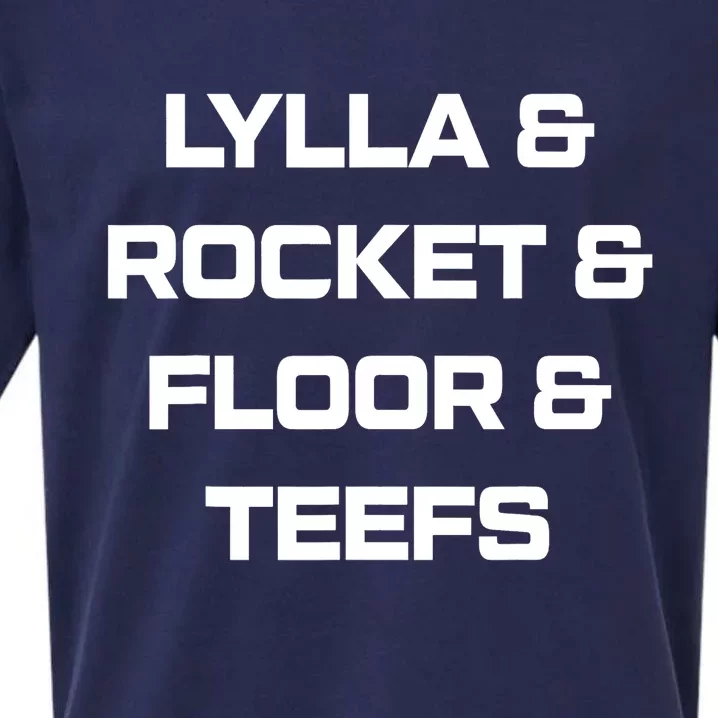 Lylla And Rocket And Floor And Teefs Guardian Of The Galaxy Sueded Cloud Jersey T-Shirt