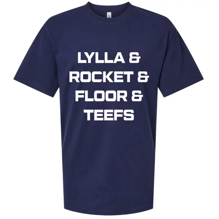 Lylla And Rocket And Floor And Teefs Guardian Of The Galaxy Sueded Cloud Jersey T-Shirt