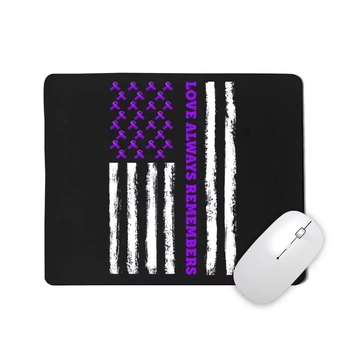 Love Always Remembers Alzheimer's American Flag Mousepad