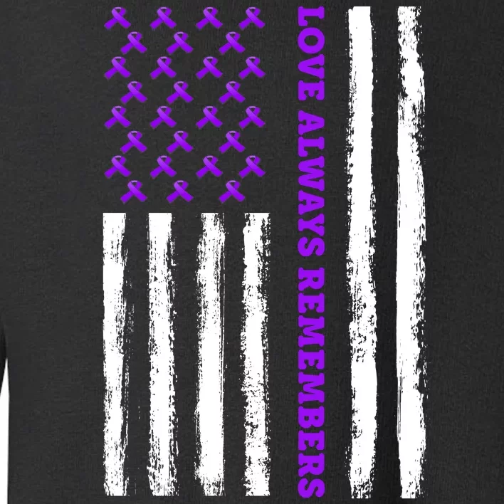 Love Always Remembers Alzheimer's American Flag Toddler Sweatshirt