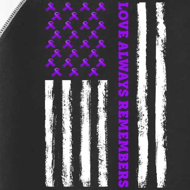 Love Always Remembers Alzheimer's American Flag Toddler Fine Jersey T-Shirt