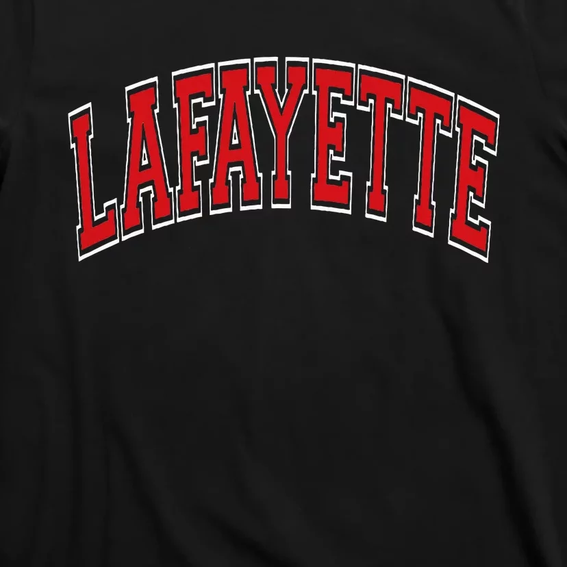 Lafayette Arched Red Text T-Shirt