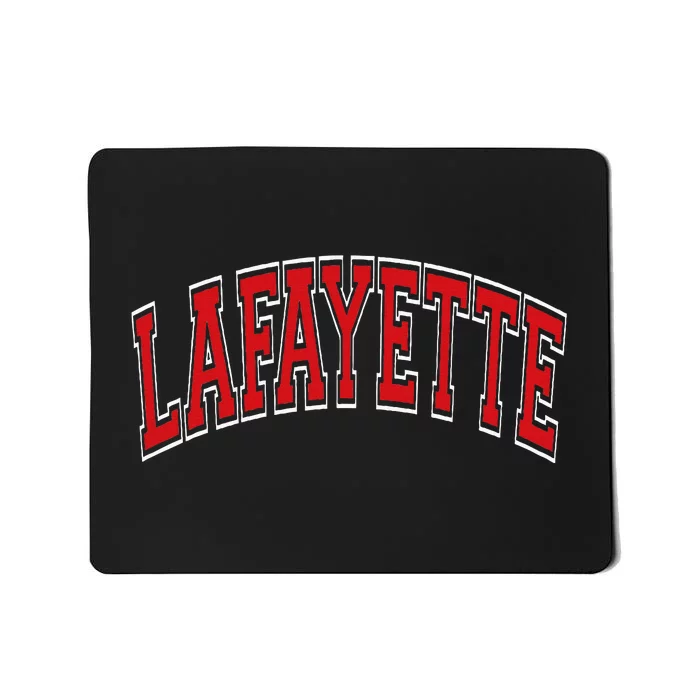 Lafayette Arched Red Text Mousepad