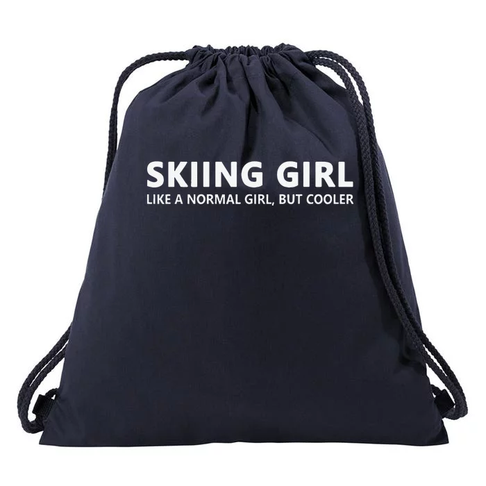 Like A Regular  Funny Cute Winter Skiing Drawstring Bag