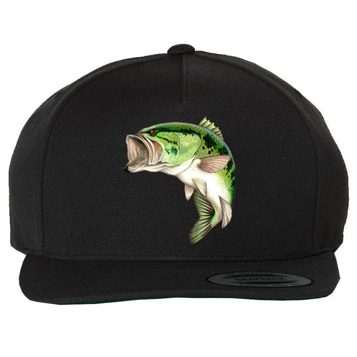 Largemouth Bass Swimming Wool Snapback Cap