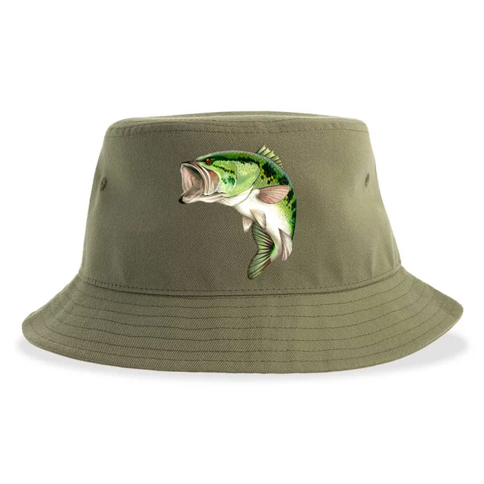 Largemouth Bass Swimming Sustainable Bucket Hat