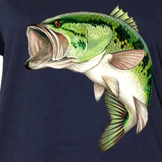 Largemouth Bass Swimming Women's V-Neck Plus Size T-Shirt