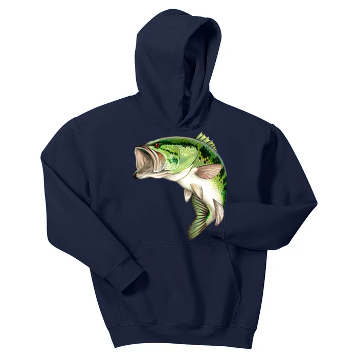 Largemouth Bass Swimming Kids Hoodie