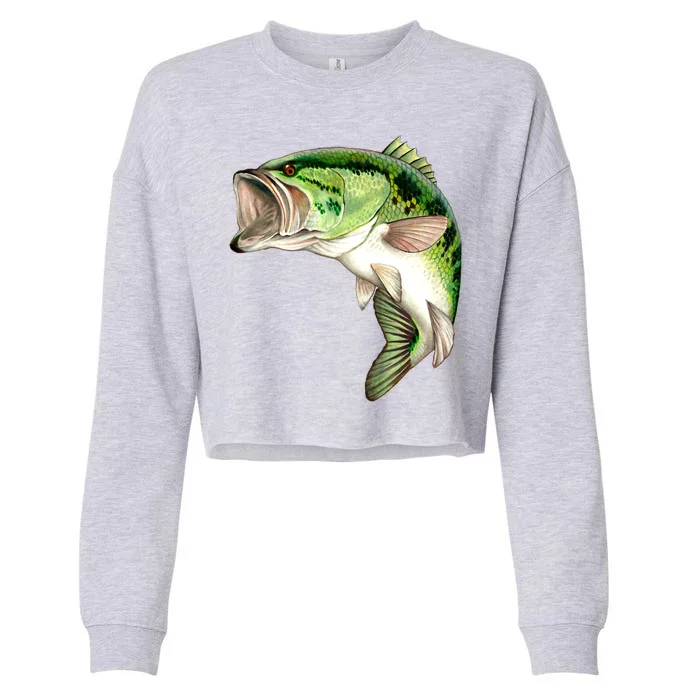 Largemouth Bass Swimming Cropped Pullover Crew